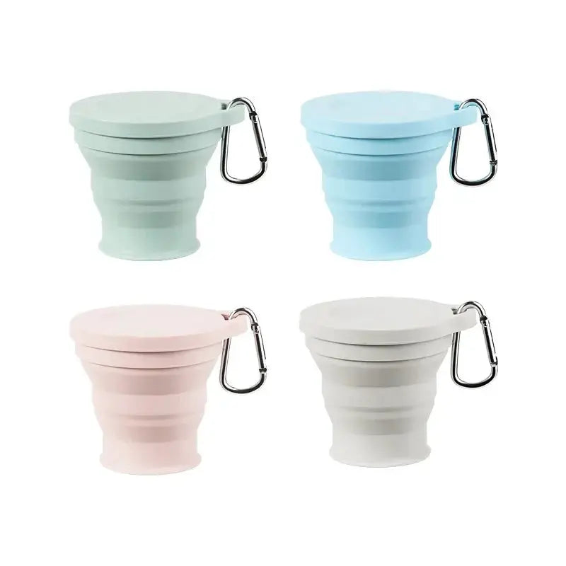 Outdoors Silicone Folding Cup With Hanging Hole For Travel Water Cup Portable Wash Cup Fashion Travel Silicone Cup