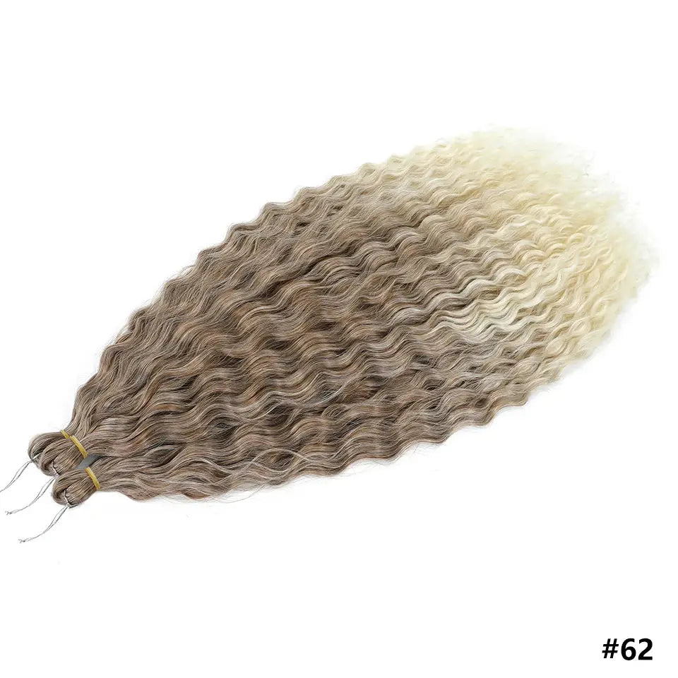 Simples Market Ariel Curls crochet hair extensions, two bundles of ombre brown-to-blonde water-wave Afrooki curls
