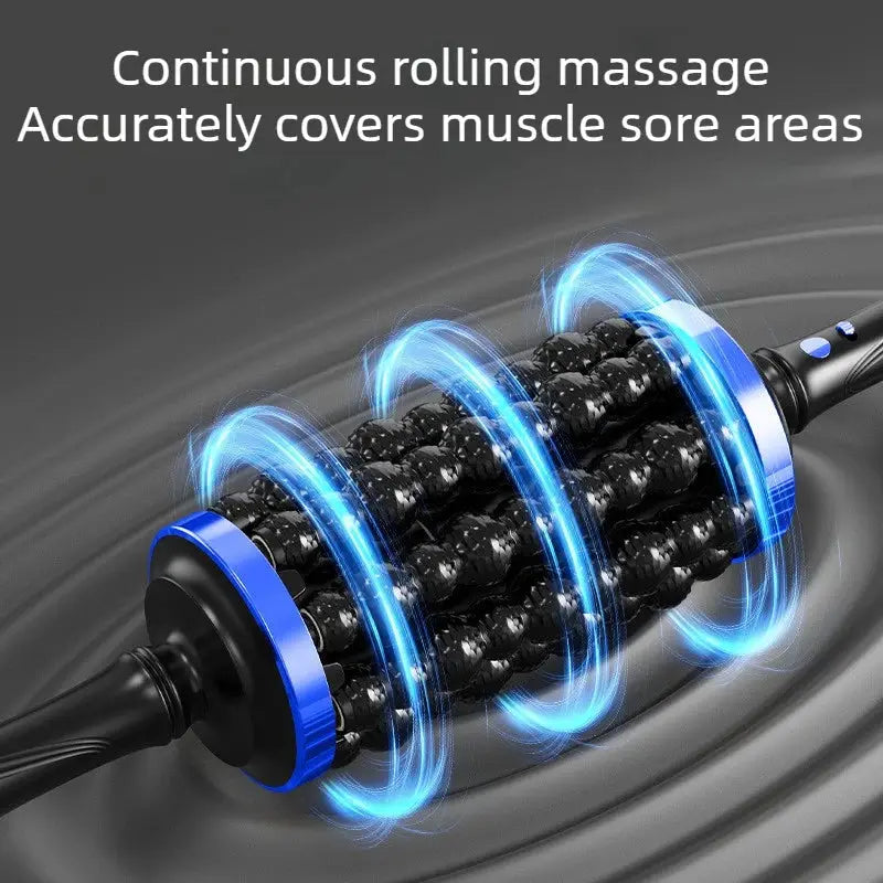 Rechargeable rolling percussion massager with 72 massage points, Simples Market handheld blue roller for back and legs