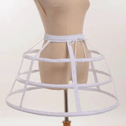 AuroraGown Girls 3 Hoops Crinoline Cage Bustle Petticoat Adjustable Pannier For Dramatic Dress Volume
