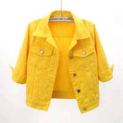 UrbanDenim Women Denim Jacket For Spring And Autumn Turn Down Collar Casual Outerwear