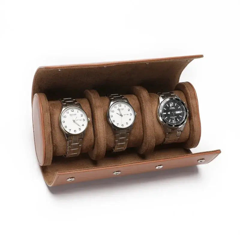 Embers Leather Watch Roll 1 2 3 slots Luxury Genuine Watch Storage Box Travel Bag Watch Case Gift Box Watch Pouch\]p;