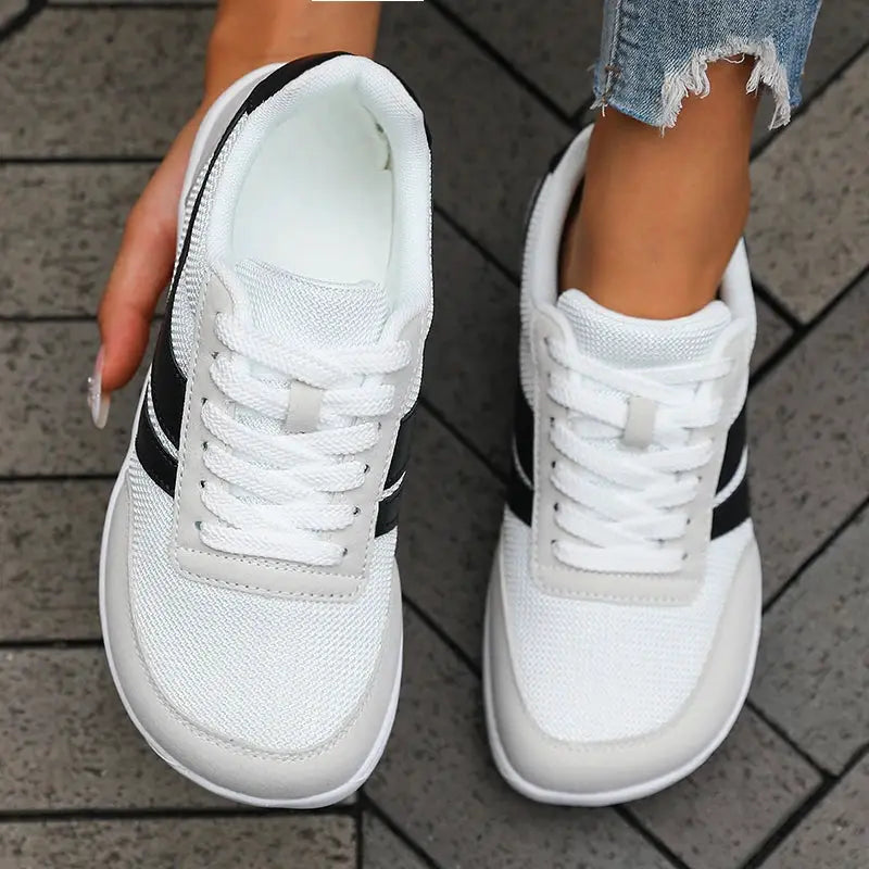 StrideFlex Wide Toe Women Walking Shoes Breathable Mesh Upper Soft EVA Barefoot Feel For All Day Comfort