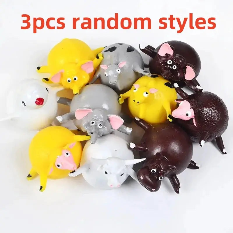 Set Of 3 Kids Dinosaur Inflatable Vent Balls Squeeze Fidget Toys Soft Balloons For Party Games And Gifts