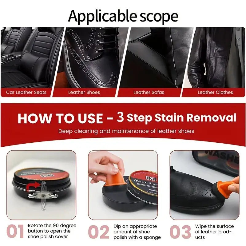 Simples Market faux leather shoe polishing kit with colorless wax and leather care cream for shoes and car interiors