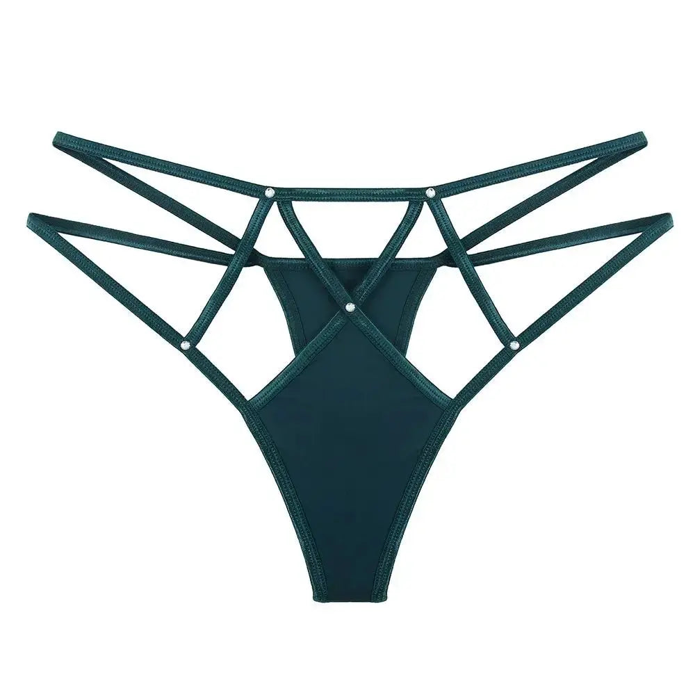 SilkNova Lingerie Elastic Hollow Out Low Waist G Strings Thongs Breathable Nylon Ice Silk All Day Comfort