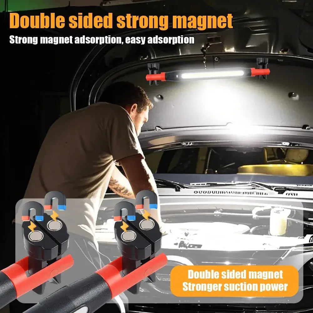 Rechargeable LED Magnetic Work Light Underhood Lamp With Hooks Rotating Magnetic Base For Car Repair And Emergency