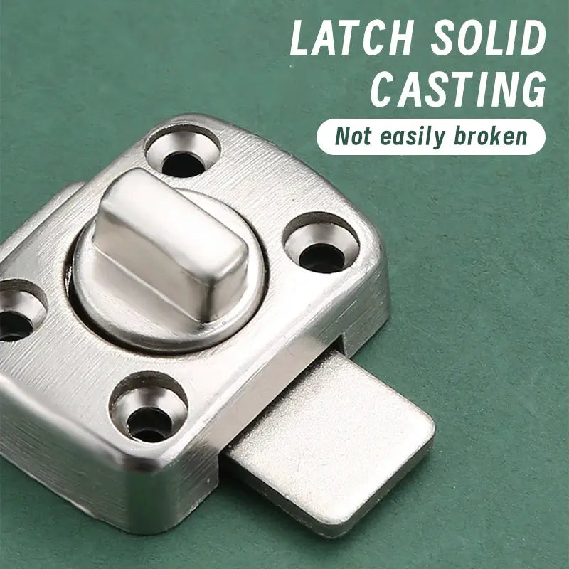Door latch with rotating bolt for bathroom/toilet doors; silver metal finish, Simples Market