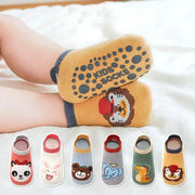 6 Pairs Kids Cotton Socks Cute Cartoon Animal Pattern Breathable Non Slip Floor Socks