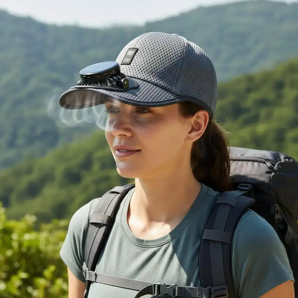Breathable Sun Hat With Solar Powered Fan Usb Charging Outdoor Sun Protection Sunshade Baseball Cap