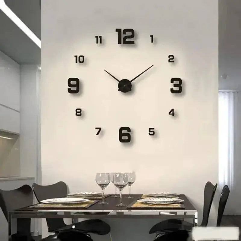Creative Frameless DIY Wall Clock Wall Decal Silent Clock For Home Office And Living Room Decor