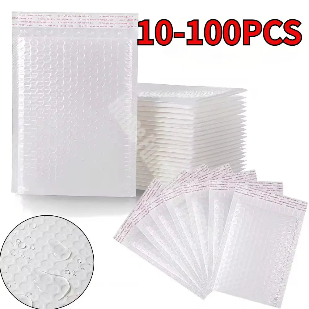Wholesale White Padded Bubble Mailers Self Seal Envelopes 10 to 100 Pack for Packaging Shipping Gifts