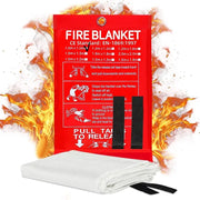 Portable Emergency Fire Blanket for Quick Fire Suppression, Fireproof Safety Cover for Kitchen, Car, Camping