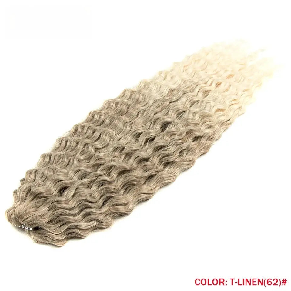 Simples Market Fashion Idol 300g 22in Ariel Curl Crochet Hair extensions, ombre blonde water-wave bundle