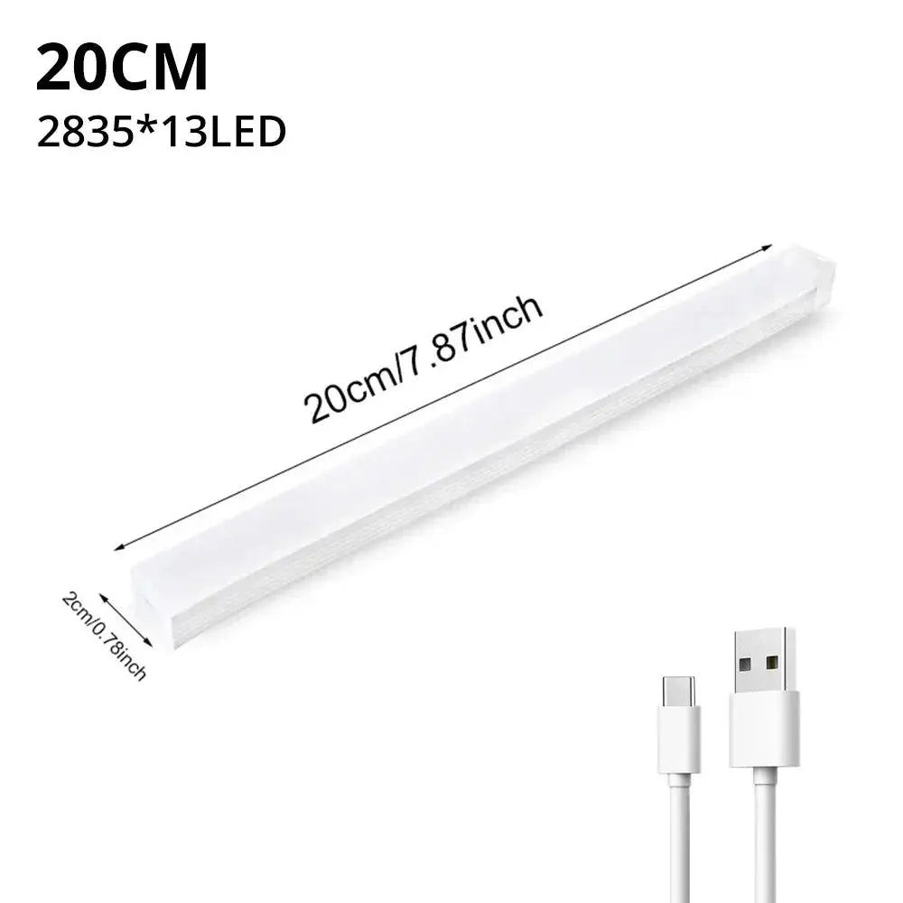 Motion Sensor Wireless LED Night Light USB Rechargeable For Cabinet Wardrobe Staircase Kitchen Backlight