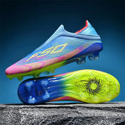 Mens Football Boots Non Slip High Top Futsal Sneakers Breathable Microfiber Upper For Outdoor Grass Fields