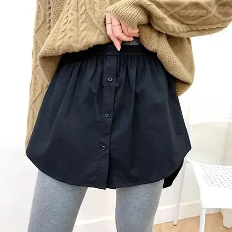 TrendWeave Detachable Underskirt Faux Shirt Tail Hem Extender Lightweight Stretch Polyester For Layering