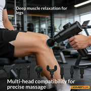 Simples Market electric deep-tissue massage gun with 8 interchangeable heads for arms, back, legs and full body, portable