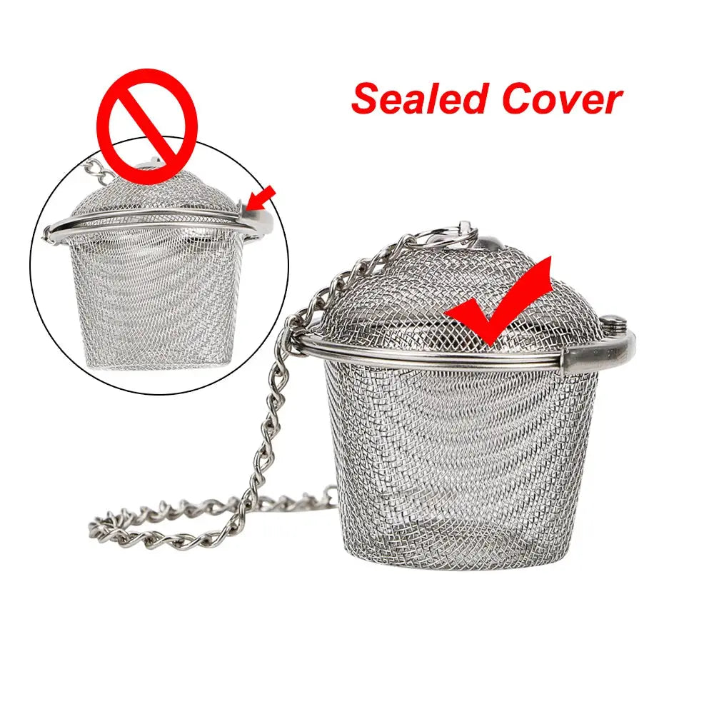 Stainless Steel Mesh Herbal Ball Reusable Tea Infuser Spice Strainer
