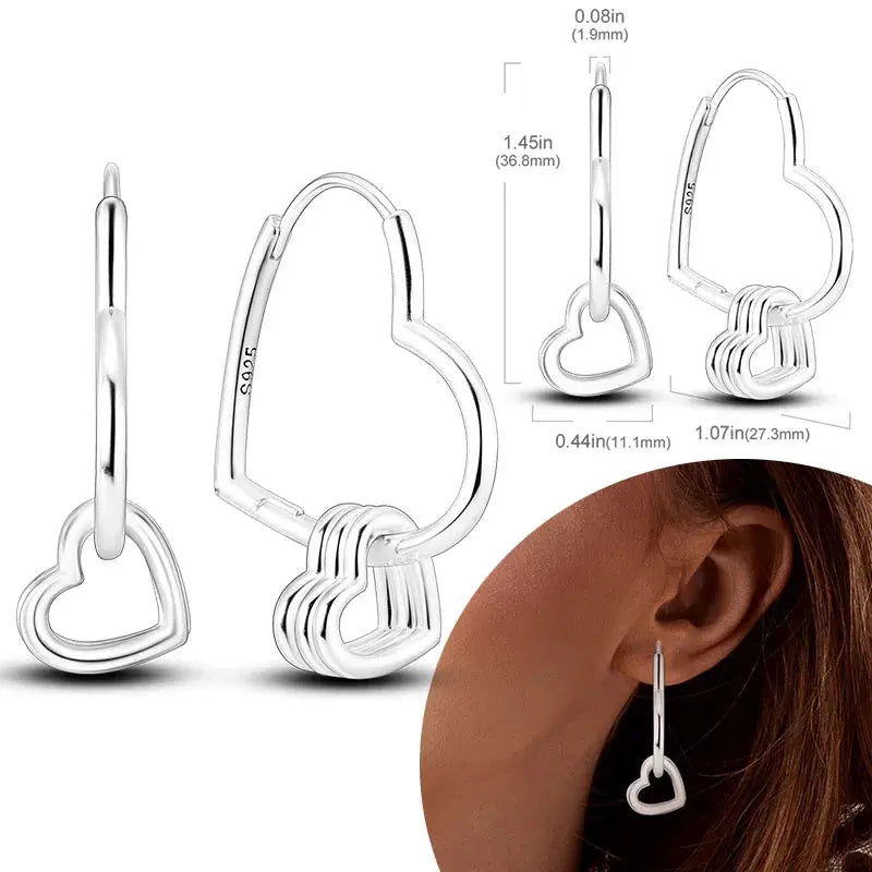 925 Sterling Silver Hoop Earrings Hypoallergenic Zirconia Hoops For Women Girls High Quality Fashion Jewelry