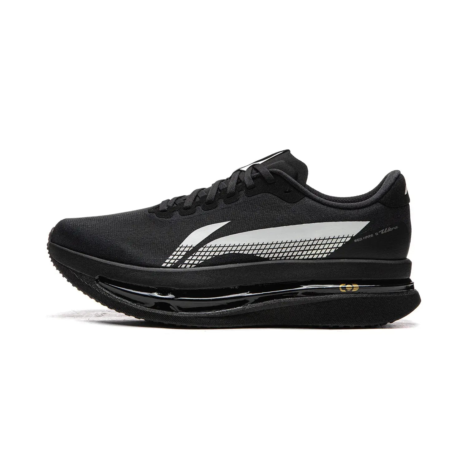 Li-Ning men's Red Hare 9 Ultra running shoes, black with white logo, breathable mesh upper and cushioned sole