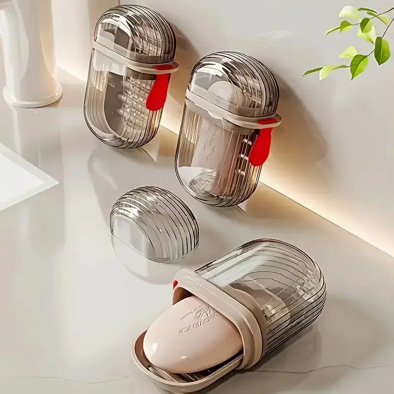 Creative Travel Soap Box With Sealed Drainable Lid Portable Compact Soap Case For Business Trips