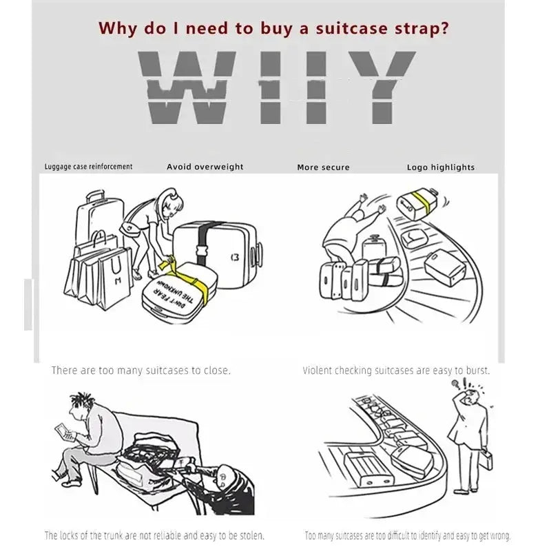 Convenient Adjustable Luggage Straps Portable Bungees Easy Travel Necessary Reusable Belt protect Suitcase Accessories Items - Simples Market