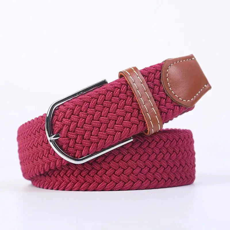 UrbanFlex Unisex Knitted Pin Buckle Belt Elastic Braided Canvas Stretch For Comfortable Jeans Wear