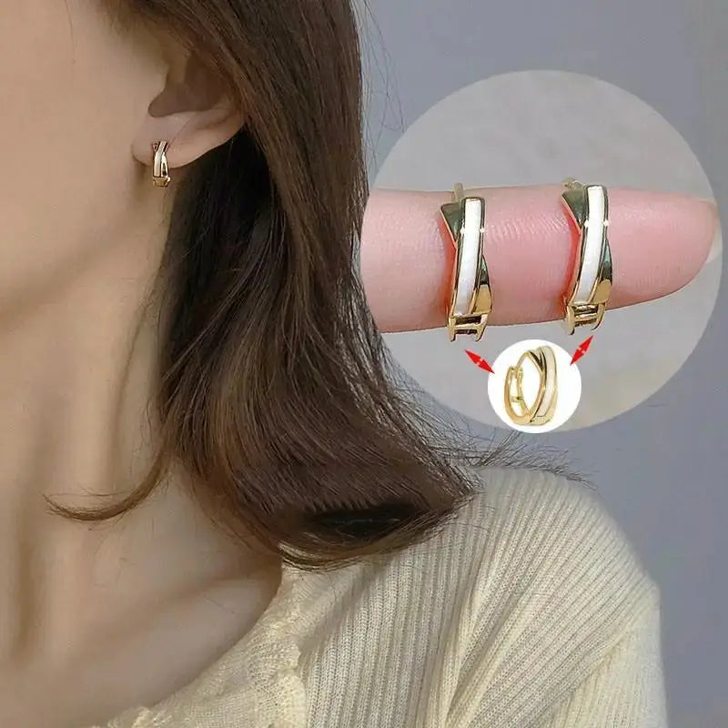 925 Silver Needle Heart Earrings For Women Korean Fashion Crystal Jewelry 2026 Trending Luxury Hoop Earrings