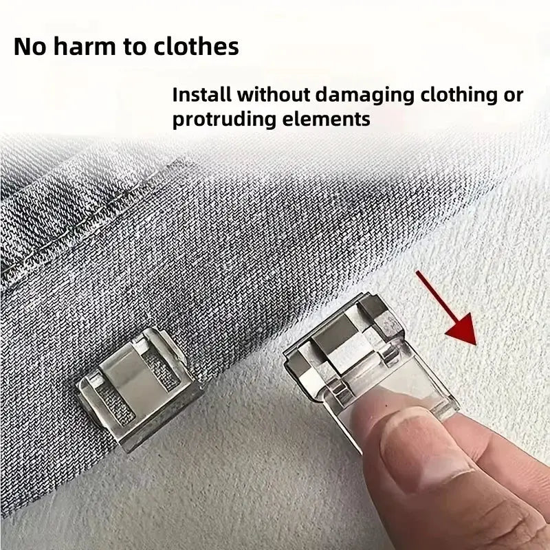 CraftEase Adjustable Invisible No Sew Concealment Buckle Trouser Clip Detachable Anti Slip DIY Clip