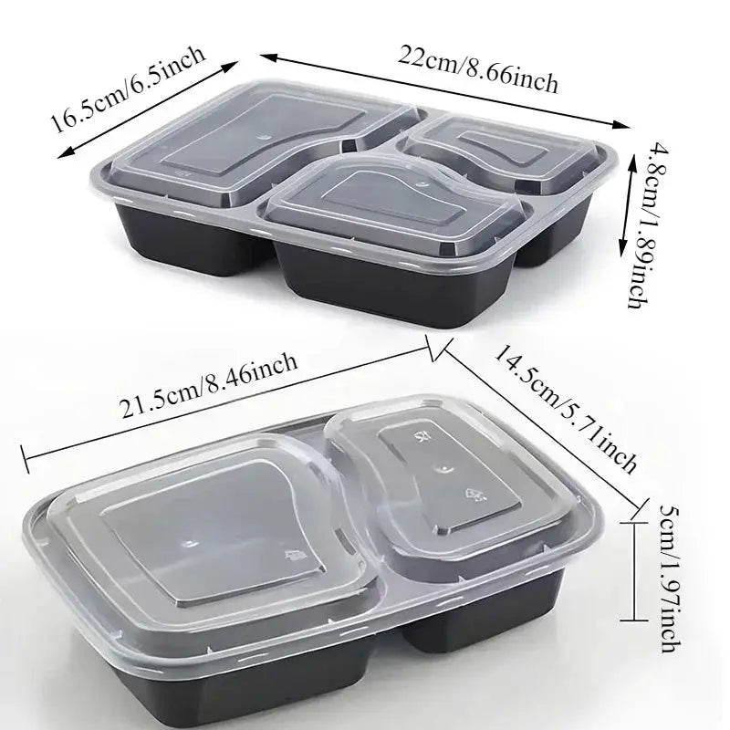 EverFresh Disposable Food Boxes With Lids Microwave Safe Durable Stackable Storage Containers Ten Pack