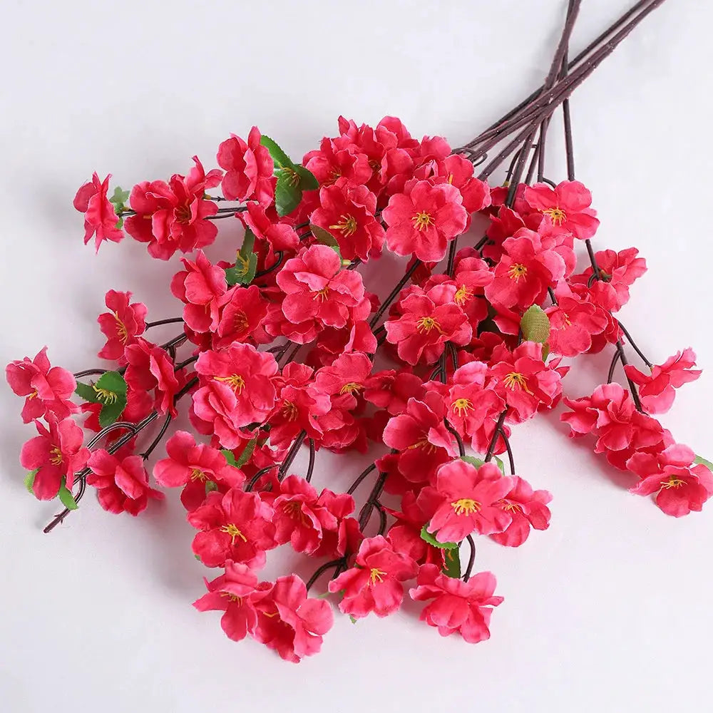 Peach Blossom Artificial Flowers Bouquet Silk Flowers For Home Decor Garden Wedding Decoration Outdoor Vase Ornament Set