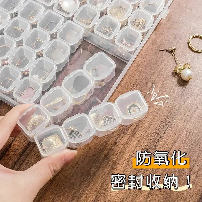 Portable Transparent Jewelry Box For Earrings And Necklaces With Antioxidation Tray And Travel Storage