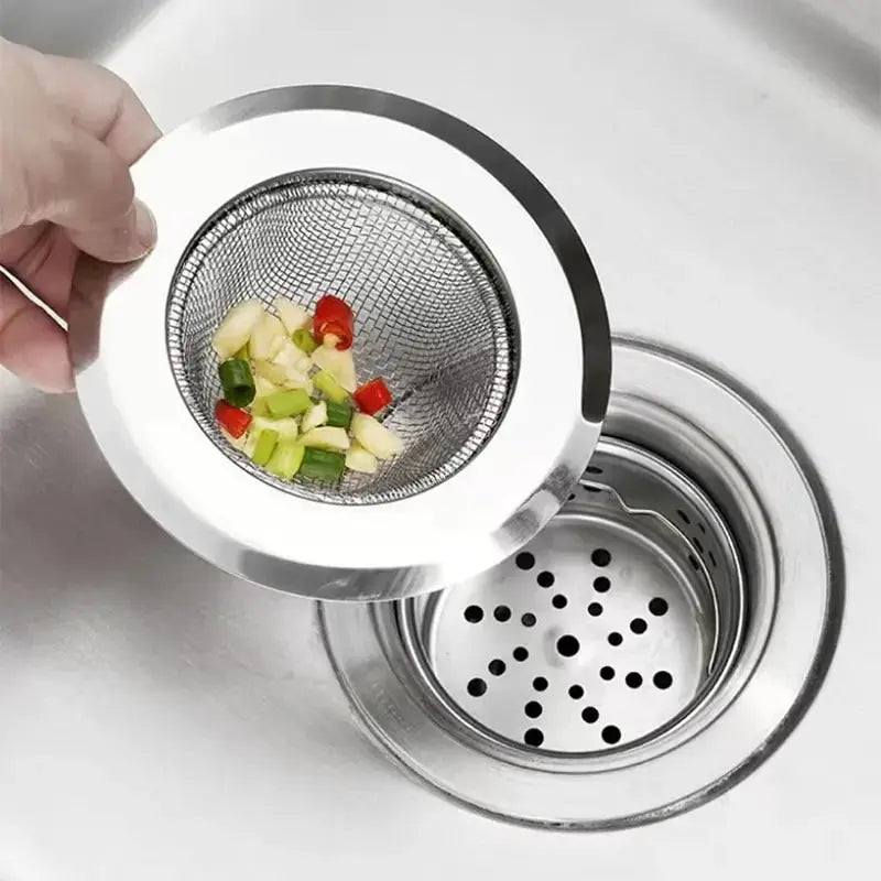 Stainless Steel Kitchen Sink Strainer Anti Blocking Hair And Food Residue Filter For Sink Dishwasher Basin Floor Drain