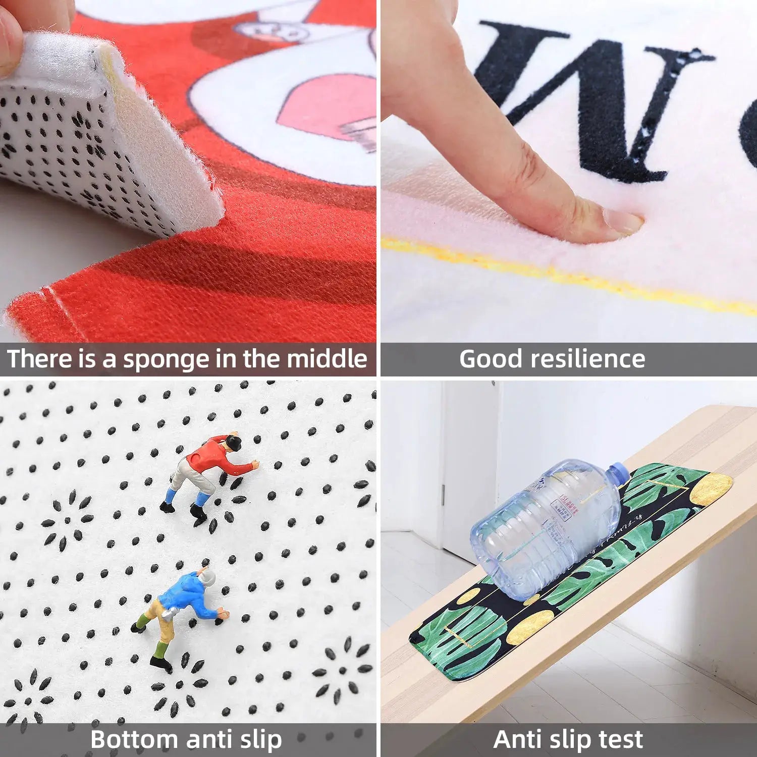 Simples Market 1-piece sponge water-absorption mat for kitchen and bathroom; anti-slip, machine washable