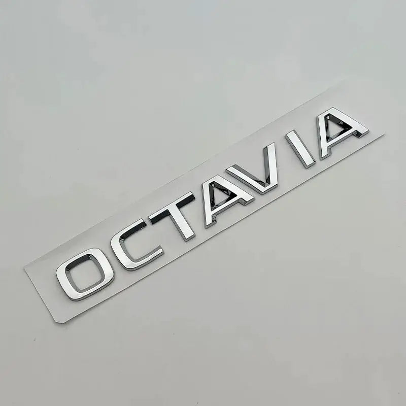 Octavia rear trunk badge set with 3D chrome ABS letters — Simples Market