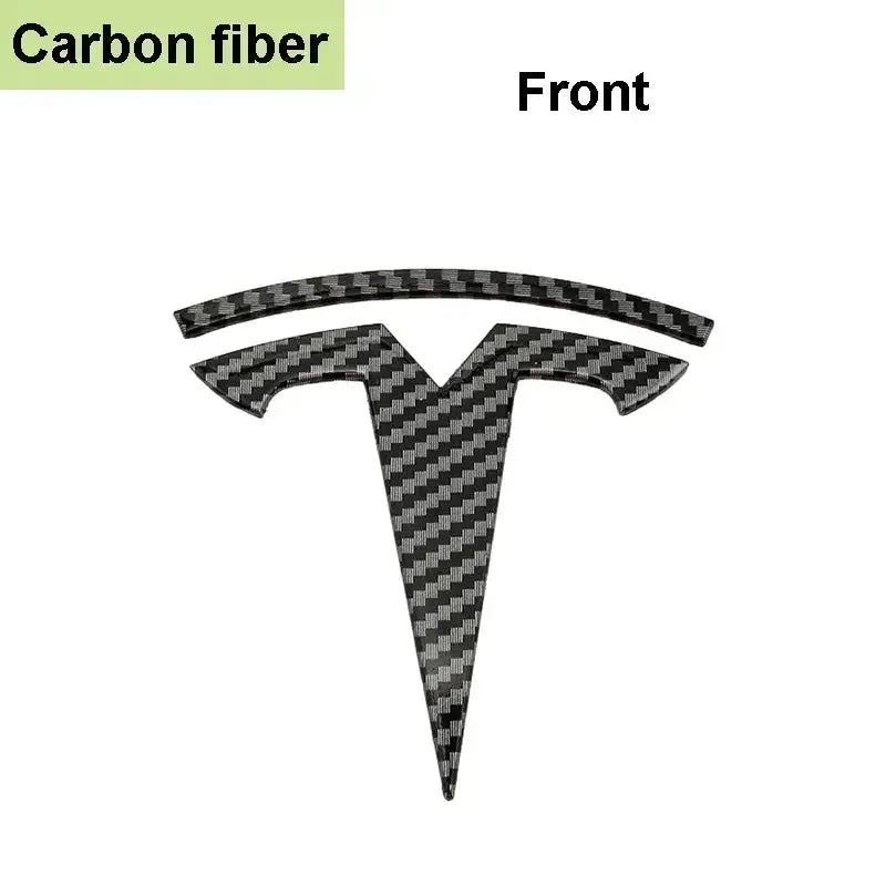 Tesla front hood logo emblem in carbon fiber finish for Model 3/Model Y
