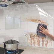 Self-adhesive wallpaper roll with transparent marble imitation, waterproof backsplash for kitchen or bathroom