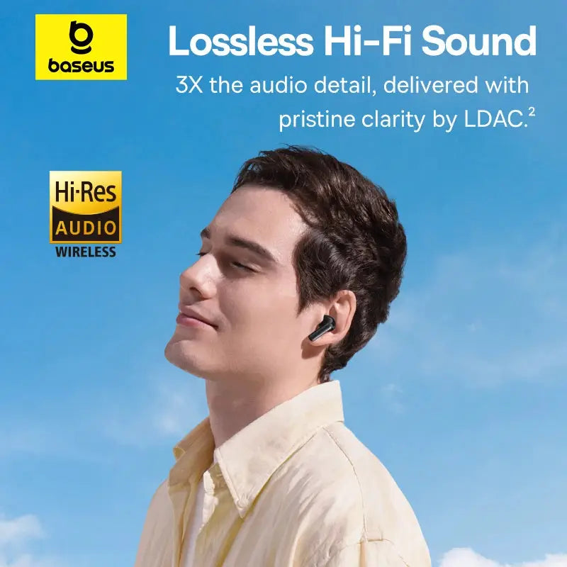 Baseus EP10 Pro ANC Earbuds, black wireless Bluetooth 6.0 earphones with Hi-Res LDAC.