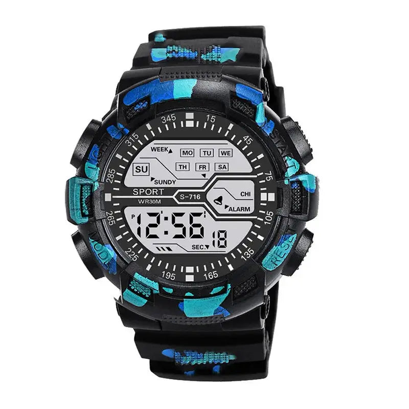 Summit Gear Outdoor Sport Mens Watch Multifunction Large Screen LED Display Waterproof Military Digital Wristwatch