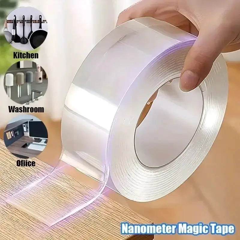 Nano Tape Traceless Double Sided Transparent Adhesive Tape 1M 2M 3M 5M Waterproof Reusable Cleanable Home DIY