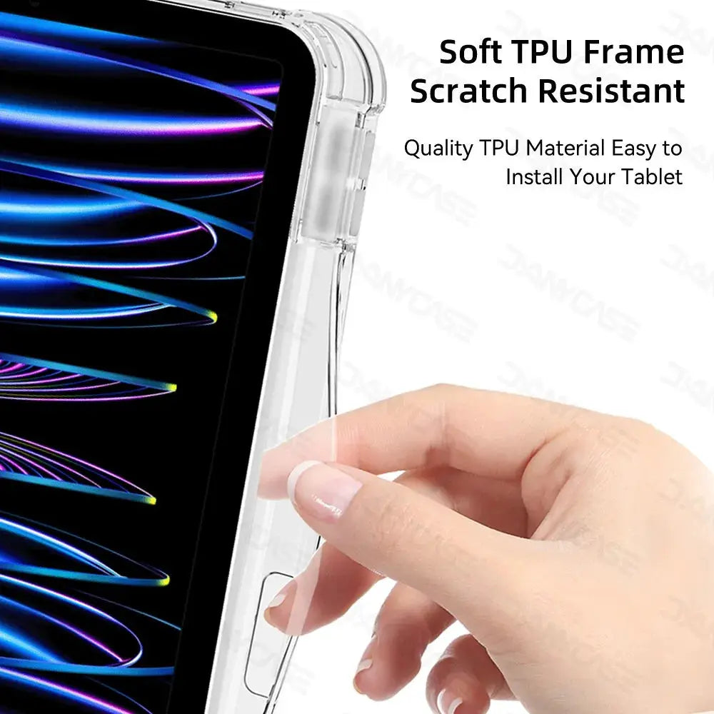CrystalView Pro iPad Case Transparent Shockproof Back Cover for All iPad Pro Air Mini 2025 Models