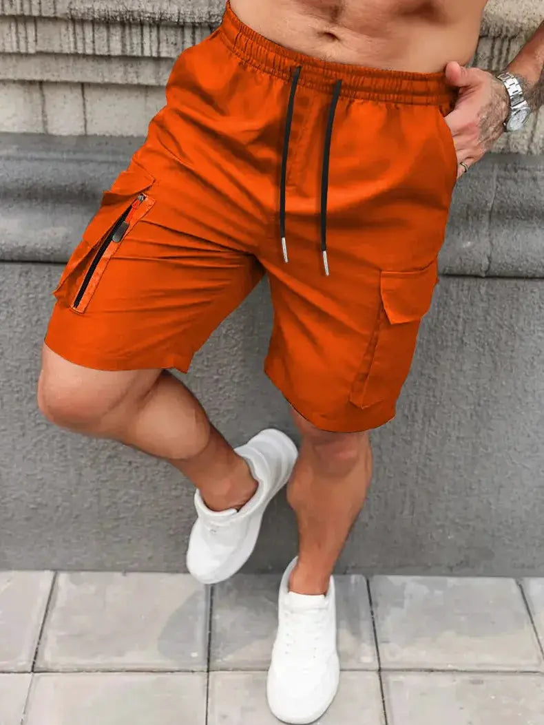 UETEEY Summer Casual Cargo Shorts Men Outdoor Travel Sports Large Pockets Durable Comfortable Beach Workout Shorts for Outings