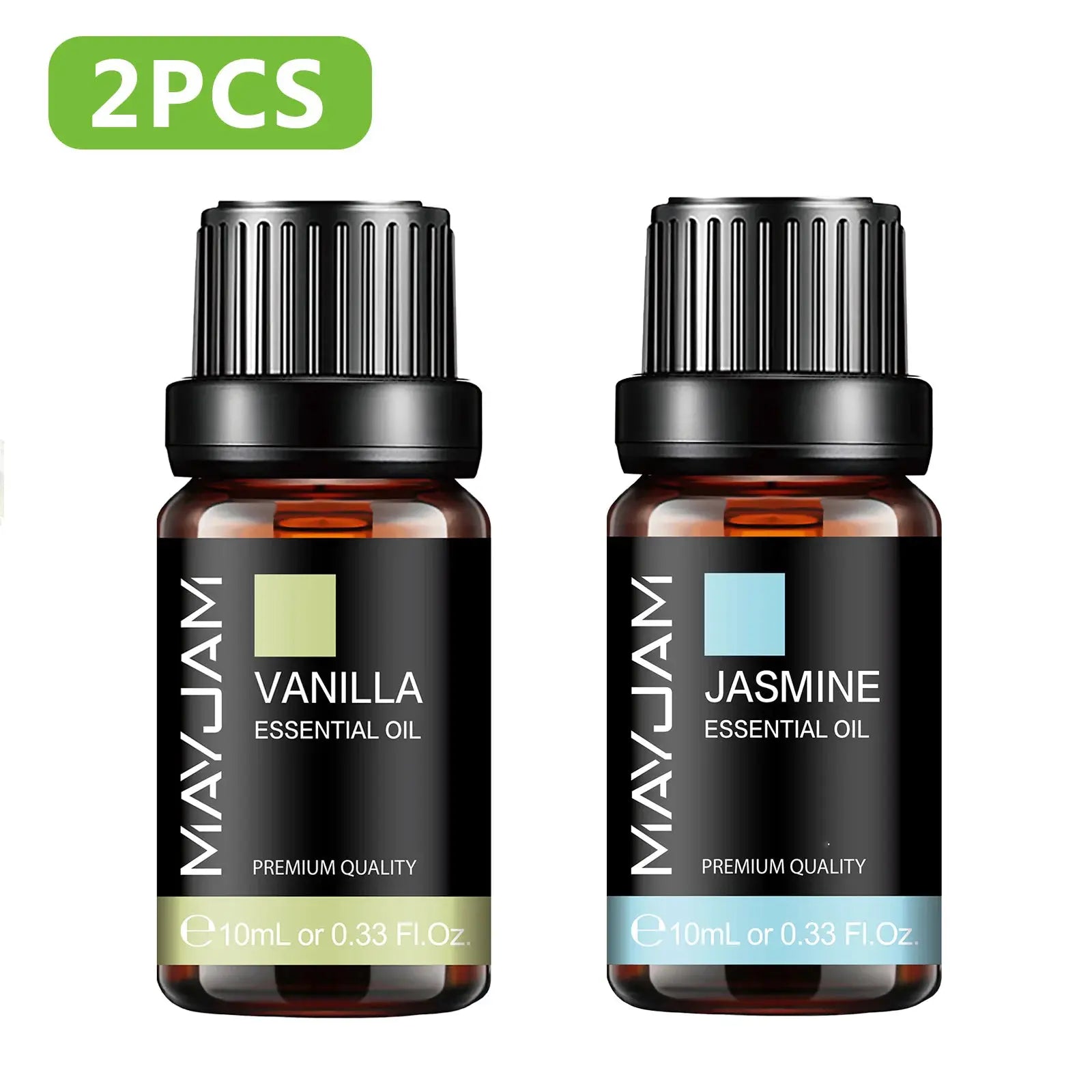 MAYJAM Essential Oil Set With Citronella Jasmine Eucalyptus Orange Lemongrass Black Pepper Cajeput Cypress Ginger