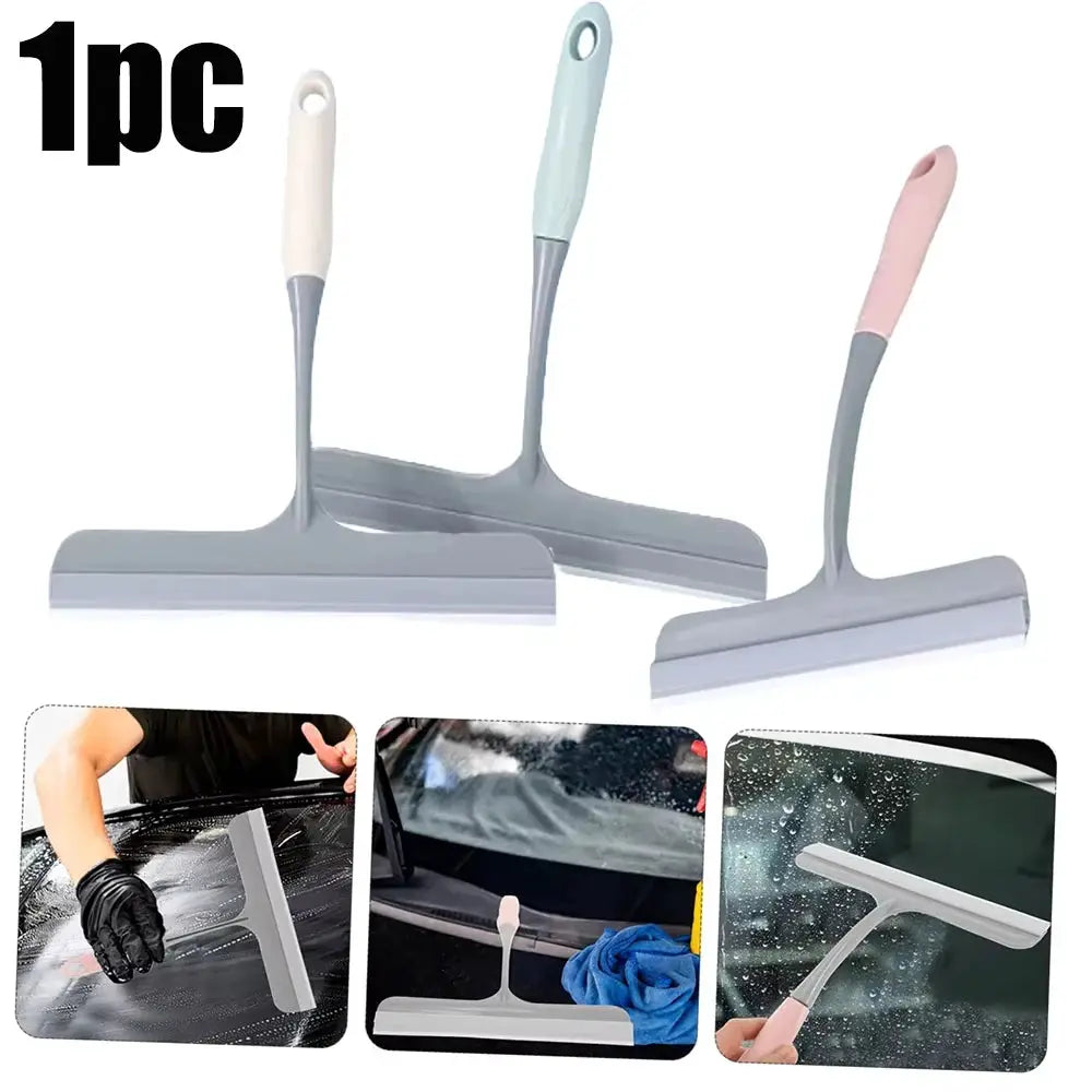Simples Market silicone scraper wiper, 3-piece set with pastel handles, multi-surface cleaning tool for glass and windows
