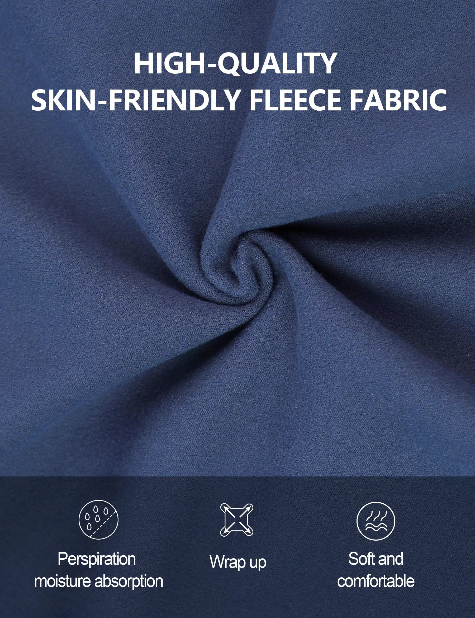 INBIKE blue fleece fabric for men's winter cycling wear; skin-friendly, soft and comfortable