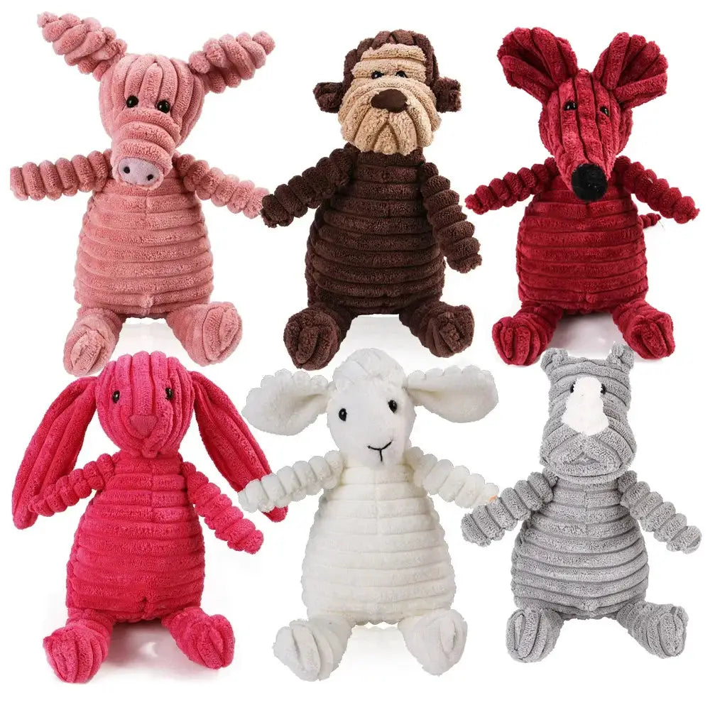 Corduroy Monkey And Pig Voice Plush Molar Toy For Dogs Vent Training Dental Care Teeth Cleaning Large Dog Toys