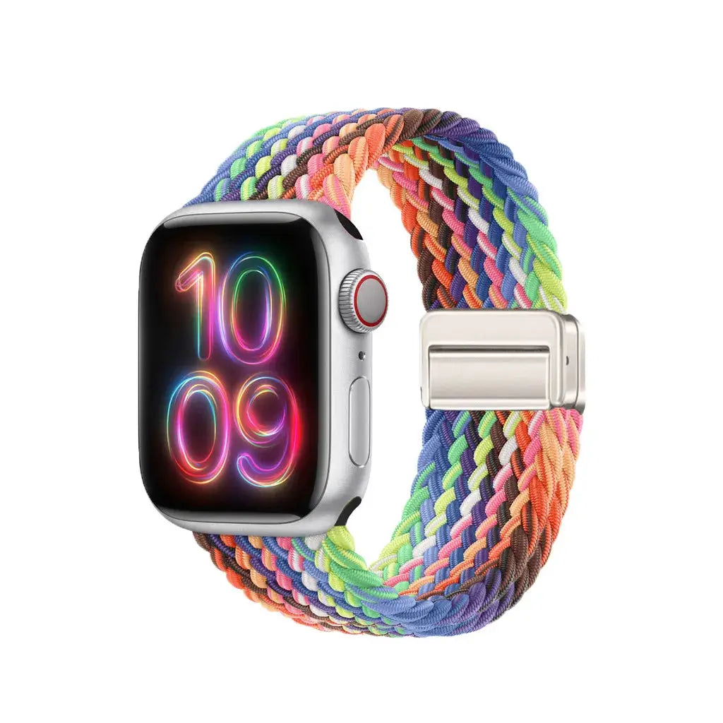 Nylon Braided Band Strap Compatible For Apple Watch S10 46mm 44mm 40mm 45mm 49mm 41mm 38mm iWatch series se 10 7 3 5 6 8 9 Ultra