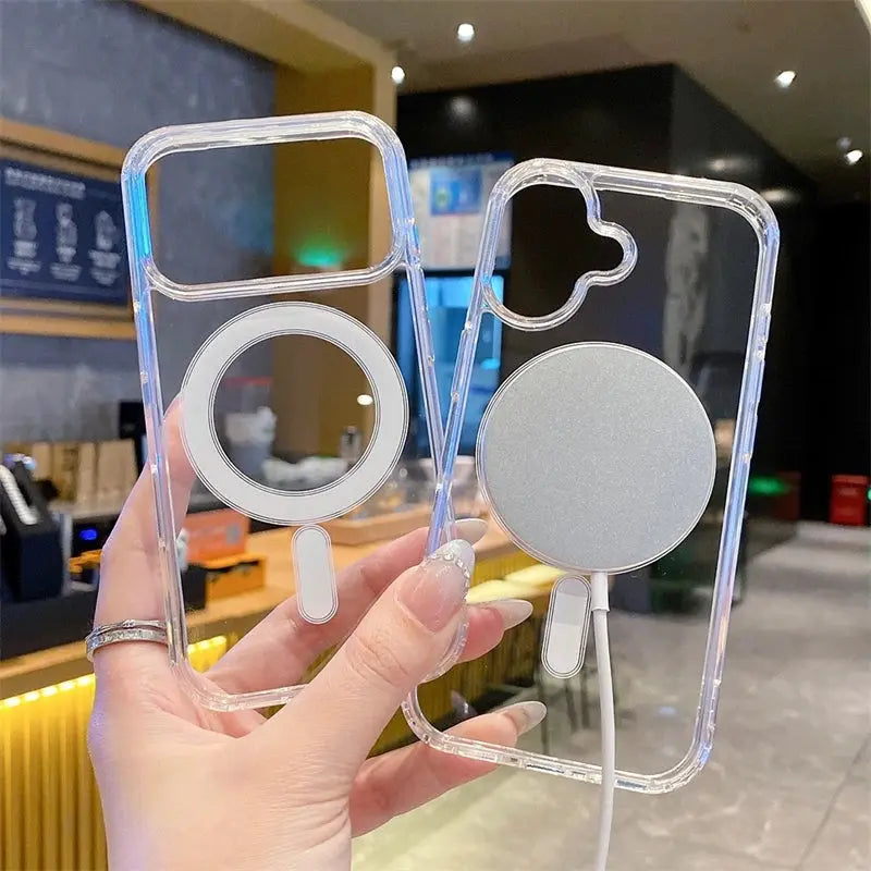 NovaCase MagSafe Transparent Back Case For iPhone 17 Series And Earlier Models Hard Clear Protection