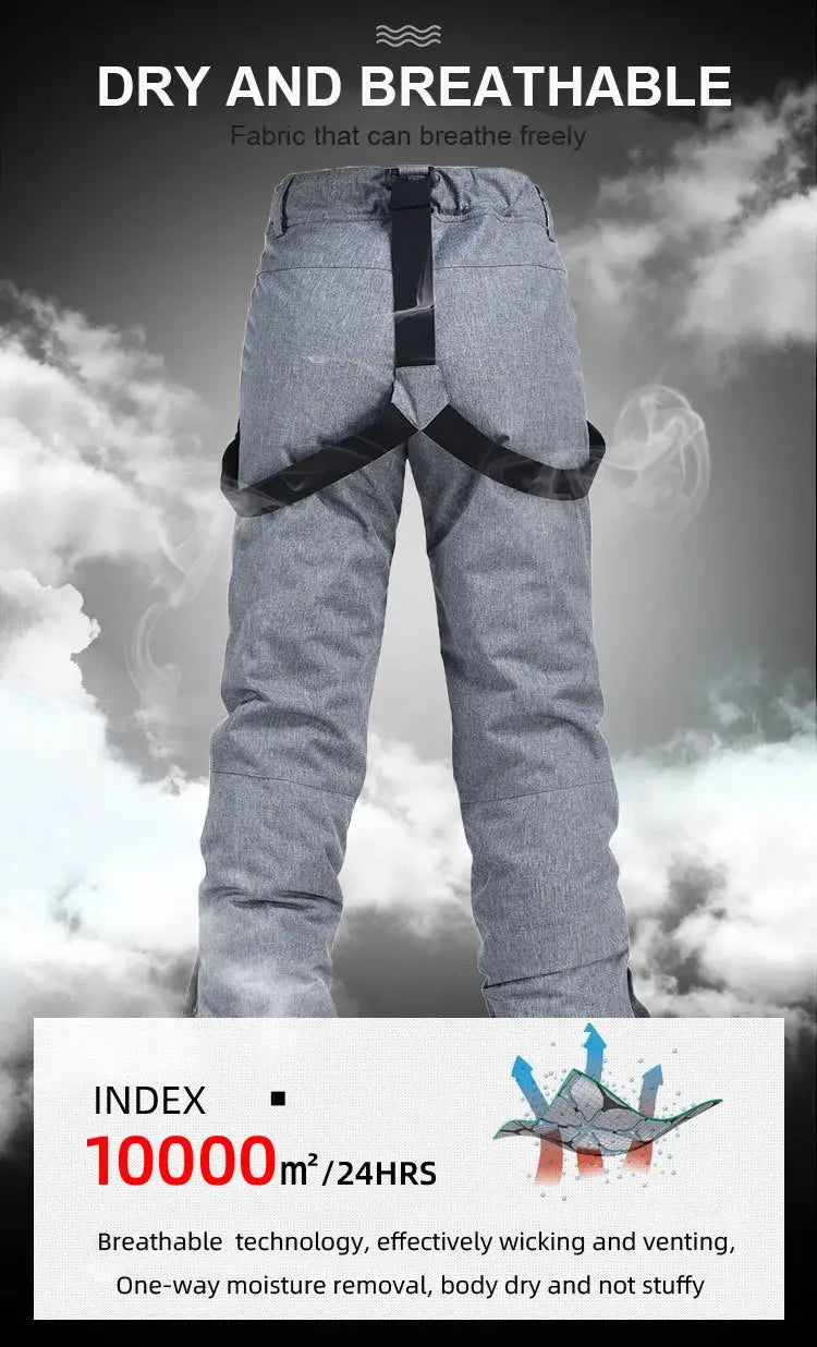 Women Winter Skiing Pants Warm Thick Windproof Waterproof Snowboard Suspender Trousers Plus Size